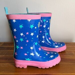 Hatley Kids Starry Blue and Pink Rain Boots